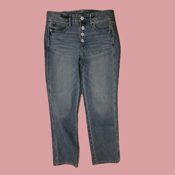 WHITE HOUSE BLACK MARKET JEANS THE SCULPT Size 6 Women's High-Rise Bling! EUC - Picture 4 of 11